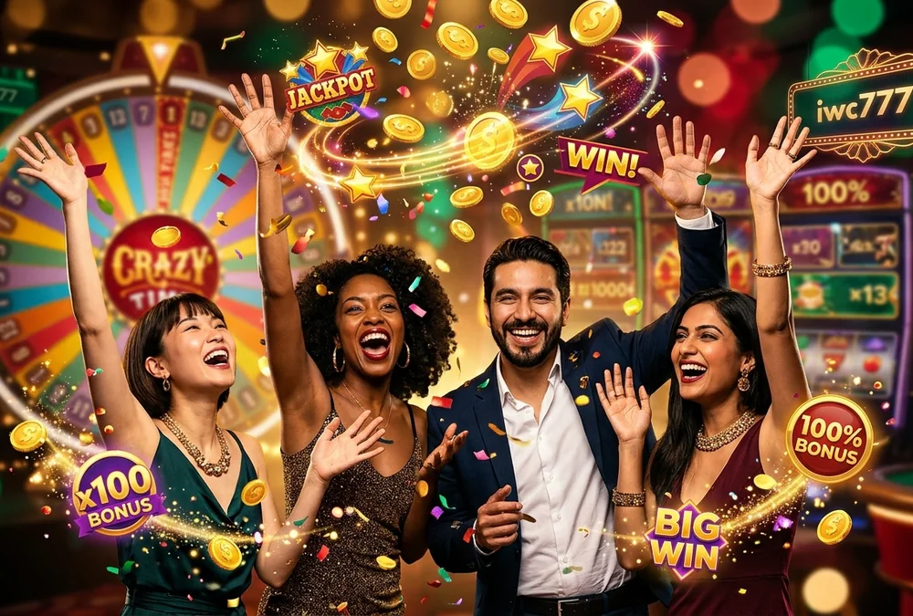 Roda do jogo Crazy Time da iwc777 com croupier ao vivo e grandes prêmios